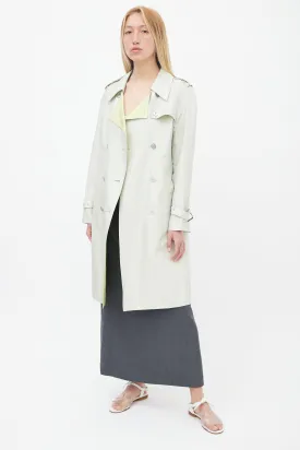 Mint Green Belted Trench Coat