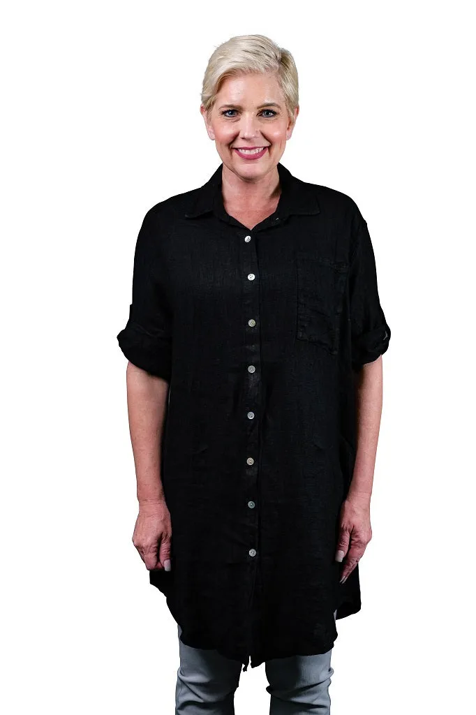 Naya Linen Boyfriend Shirt (BQ120)