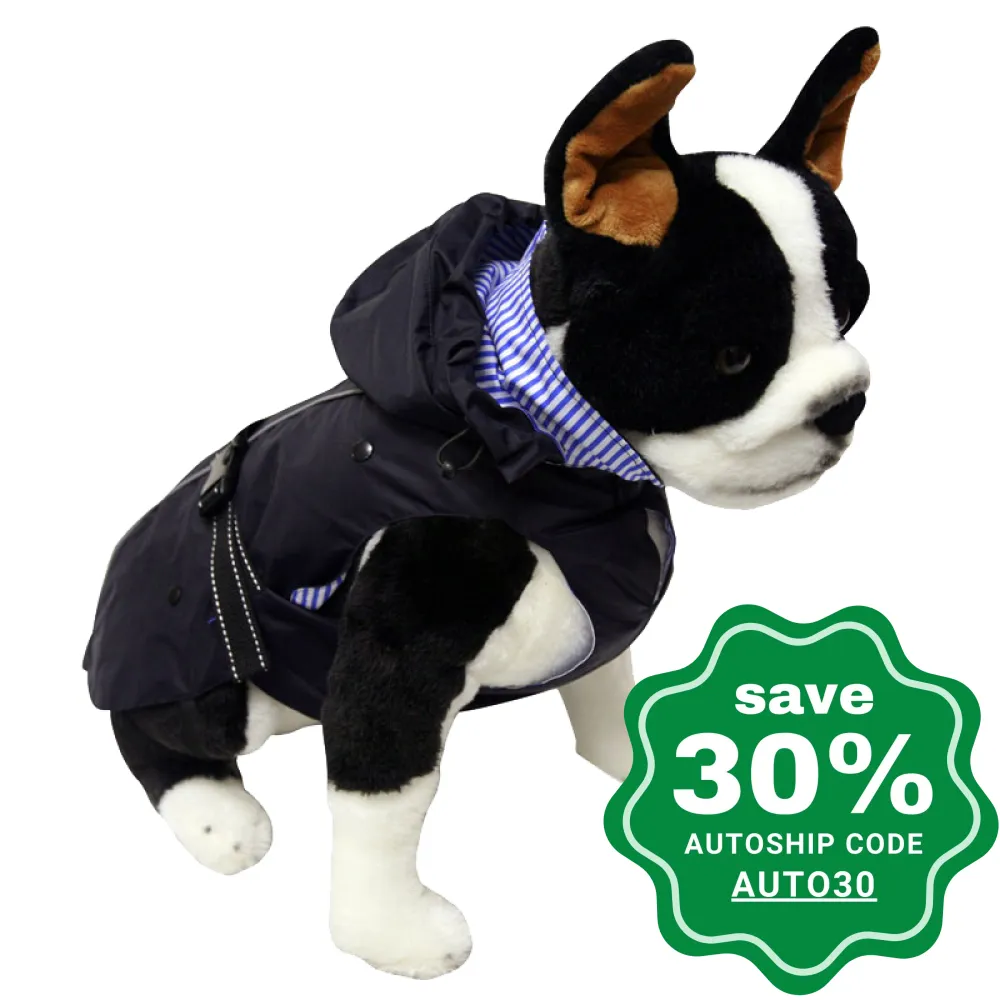 One for Pets - All-Weather Dog Coat with Removable Fleece - Navy - 20"