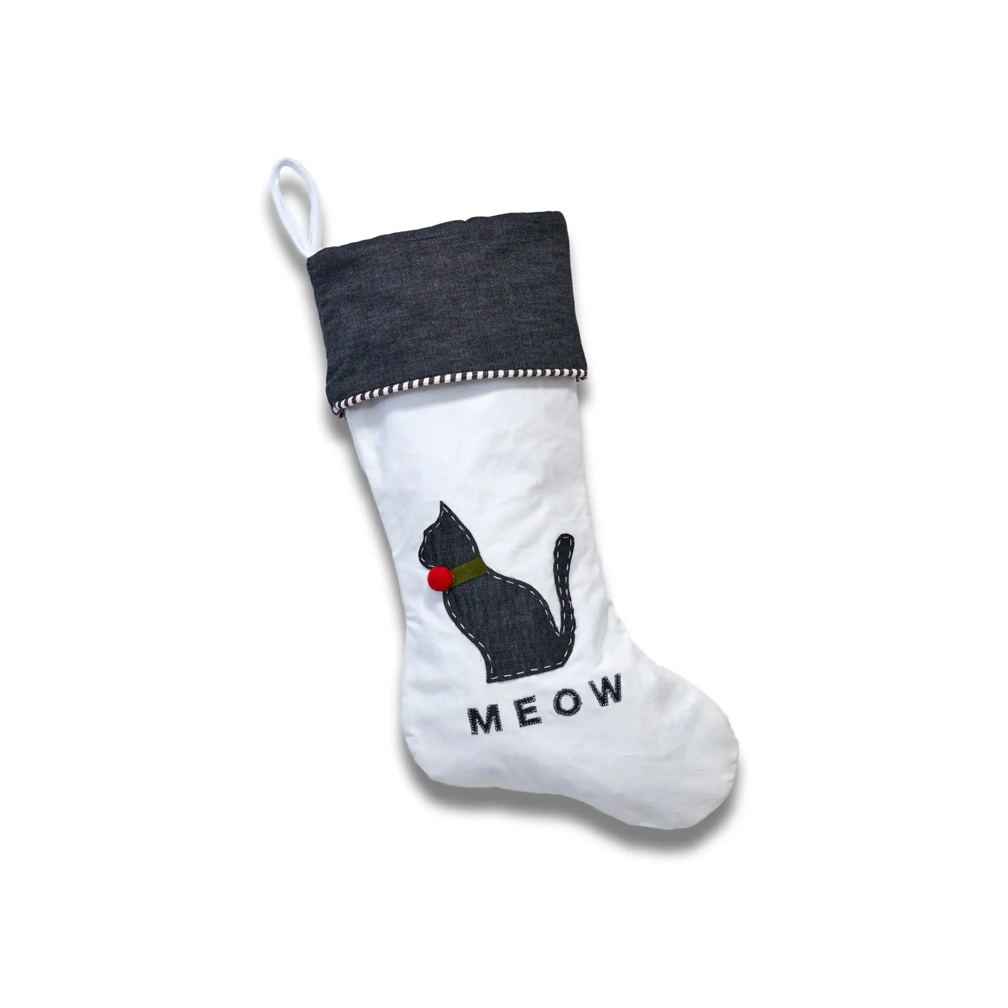 Our 'Meow' Stocking With Christmas Collar