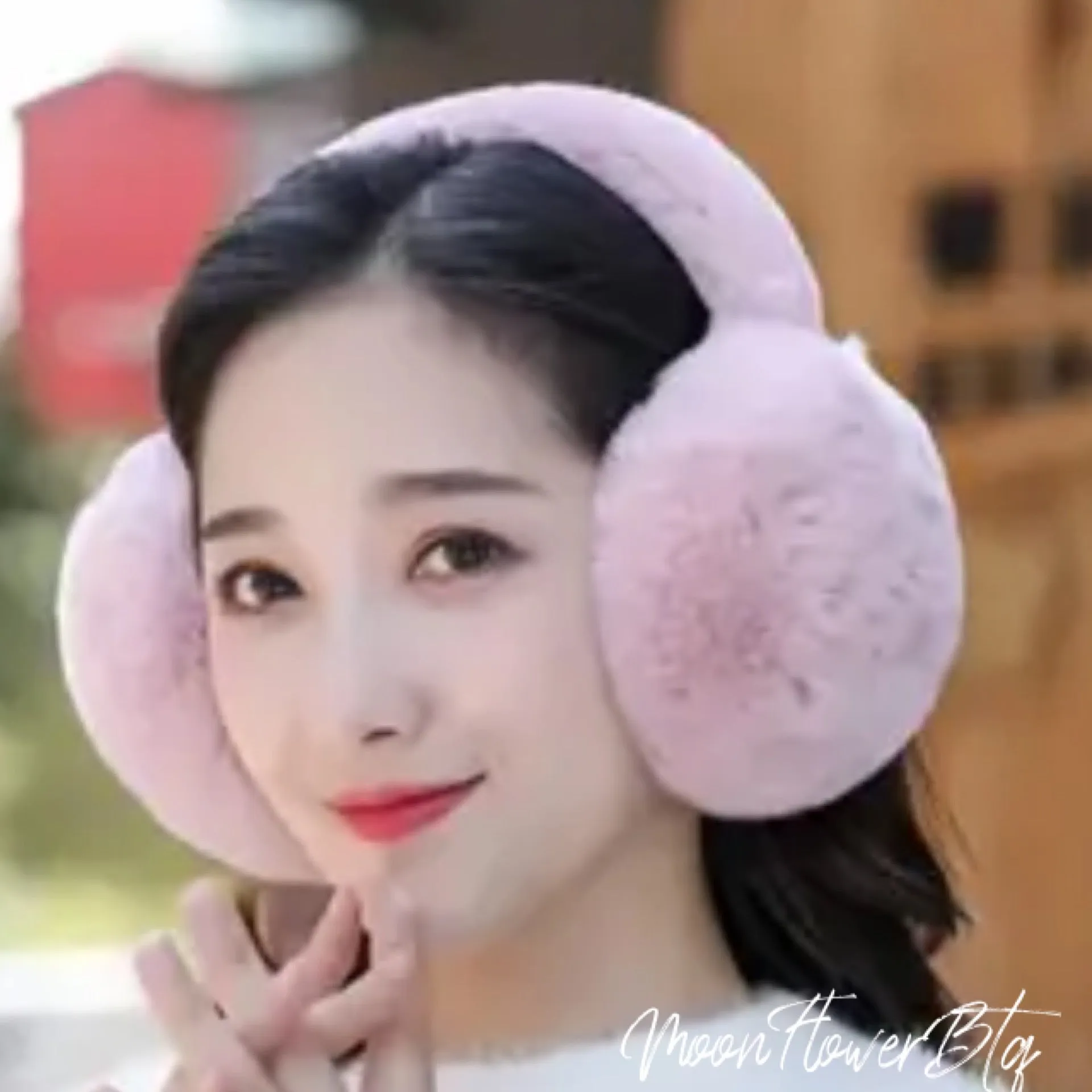 Pink Plush Faux Fur Ear Muffs