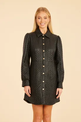 Quilted Faux Leather Tailored Dress