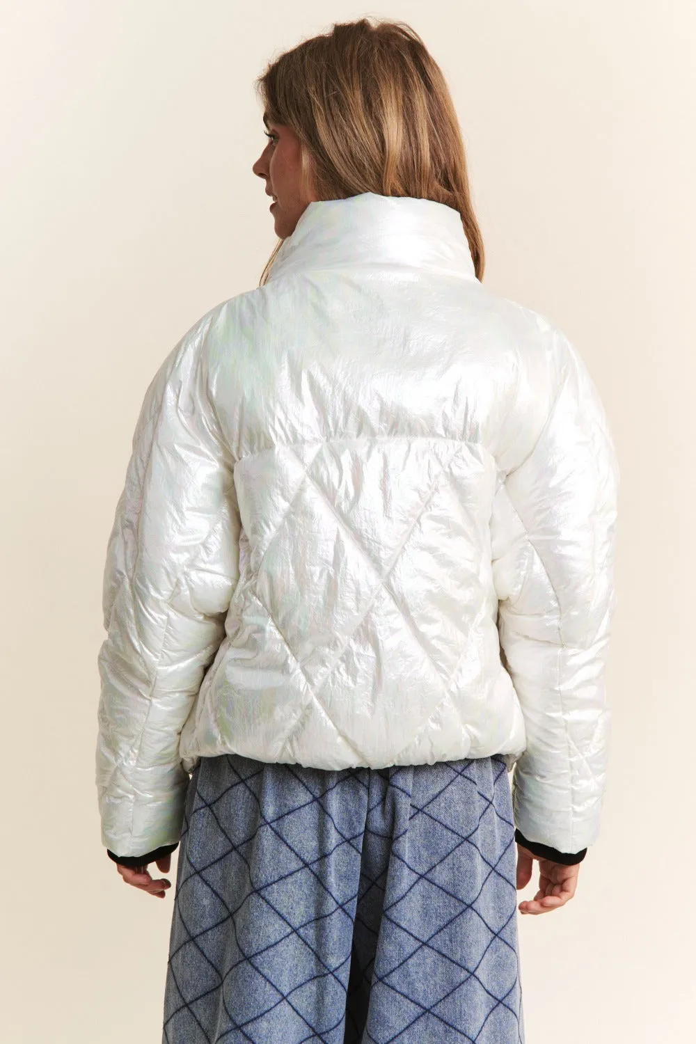 Quilted Mock Neck Puffer Jacket