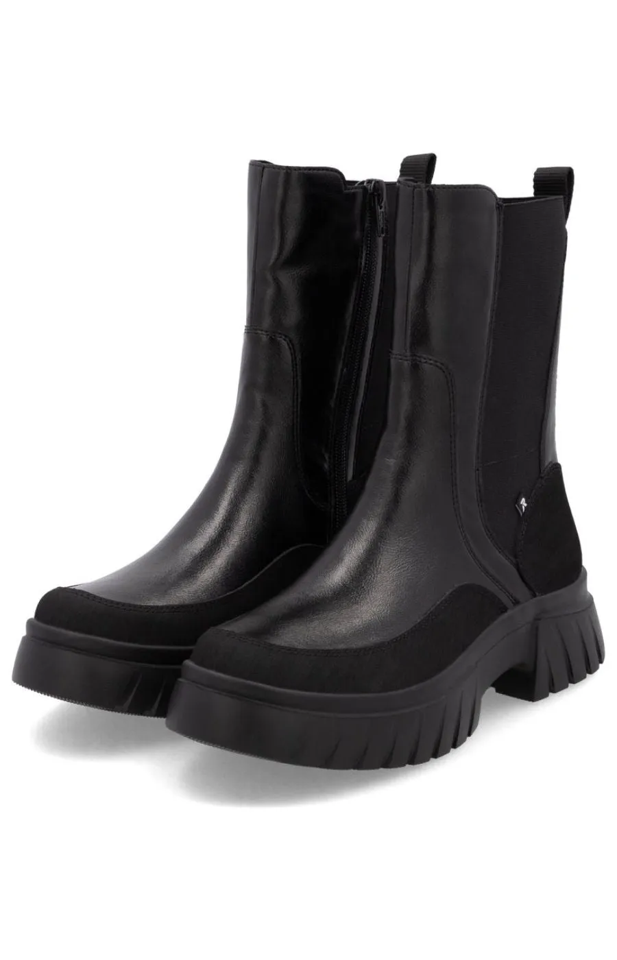 Rieker Faux Leather Chelsea Boot in Black