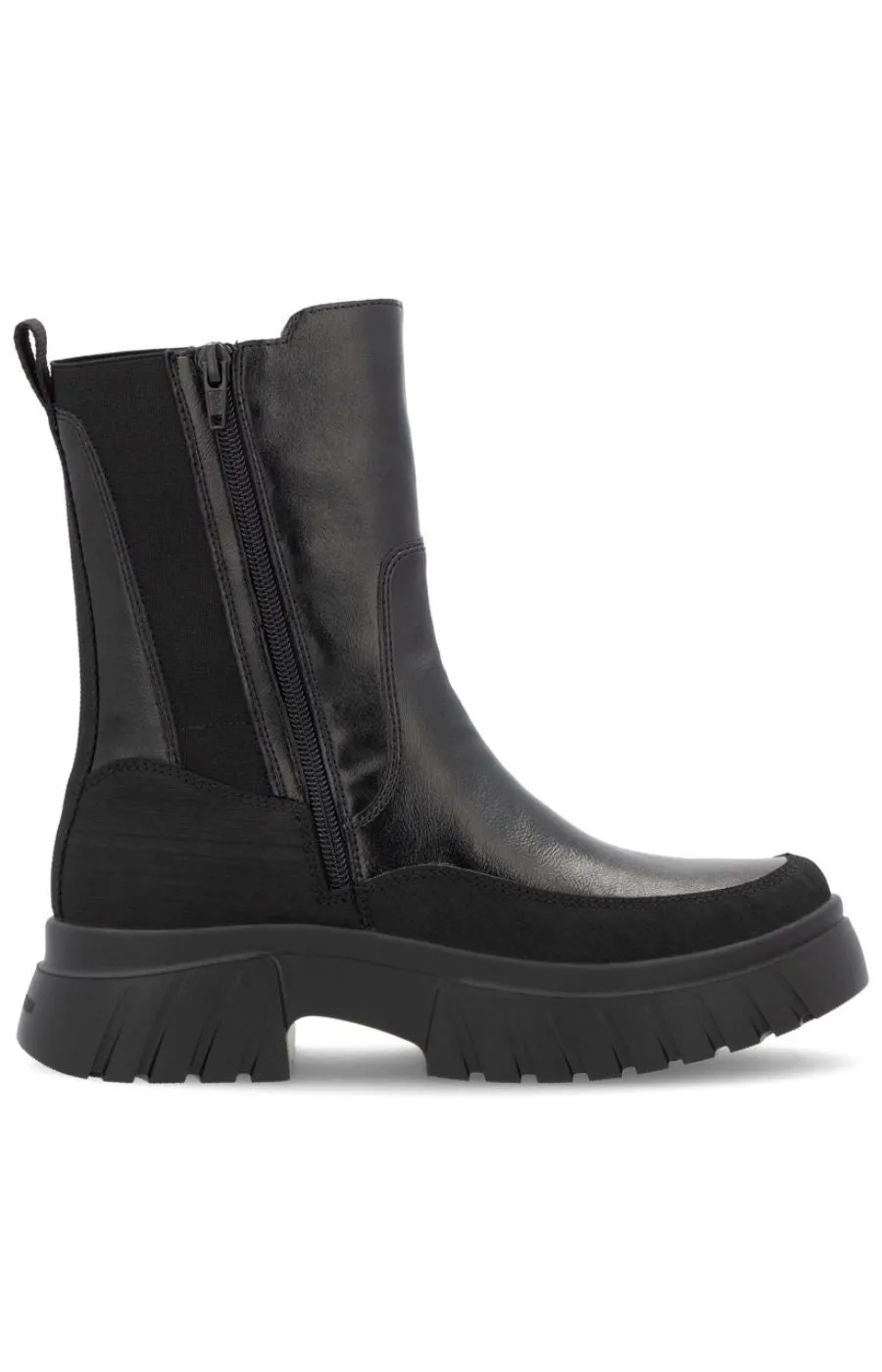 Rieker Faux Leather Chelsea Boot in Black