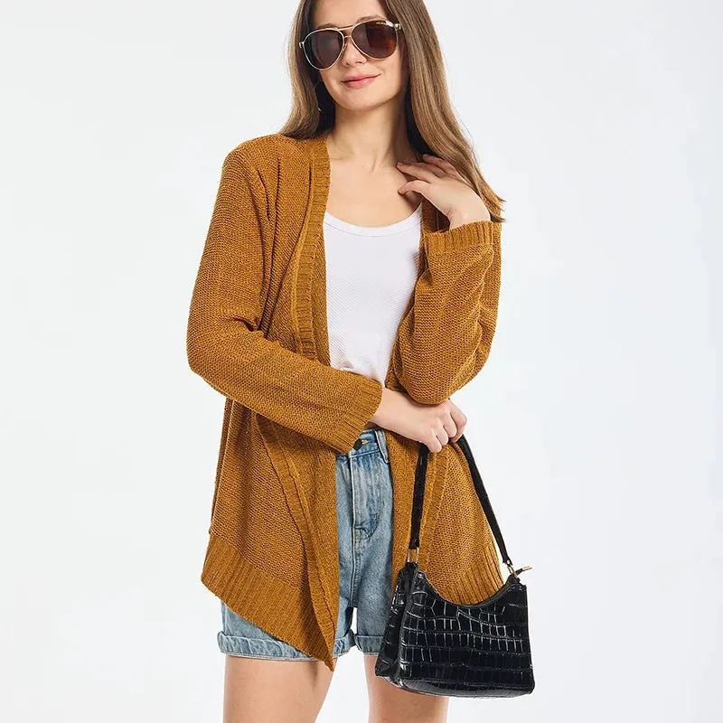 Summer Cozy Mesh Open Front Long Sleeve Casual Comfortable Thin Fashionable Cardigan Sweater