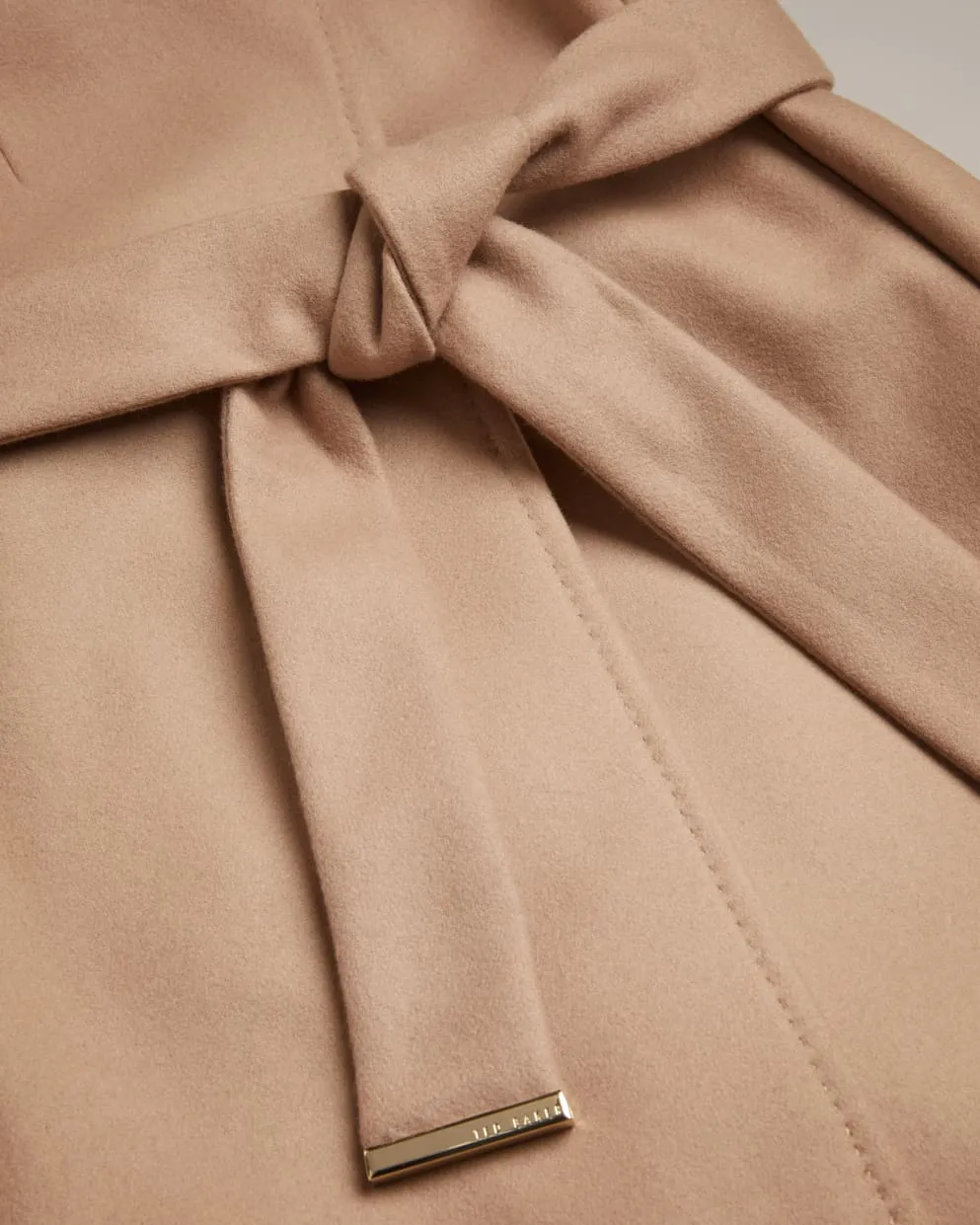 Ted Baker Rosess Wool Wrap Short Coat | Camel