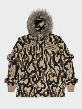 Tribal Camo Bondage Military Parka