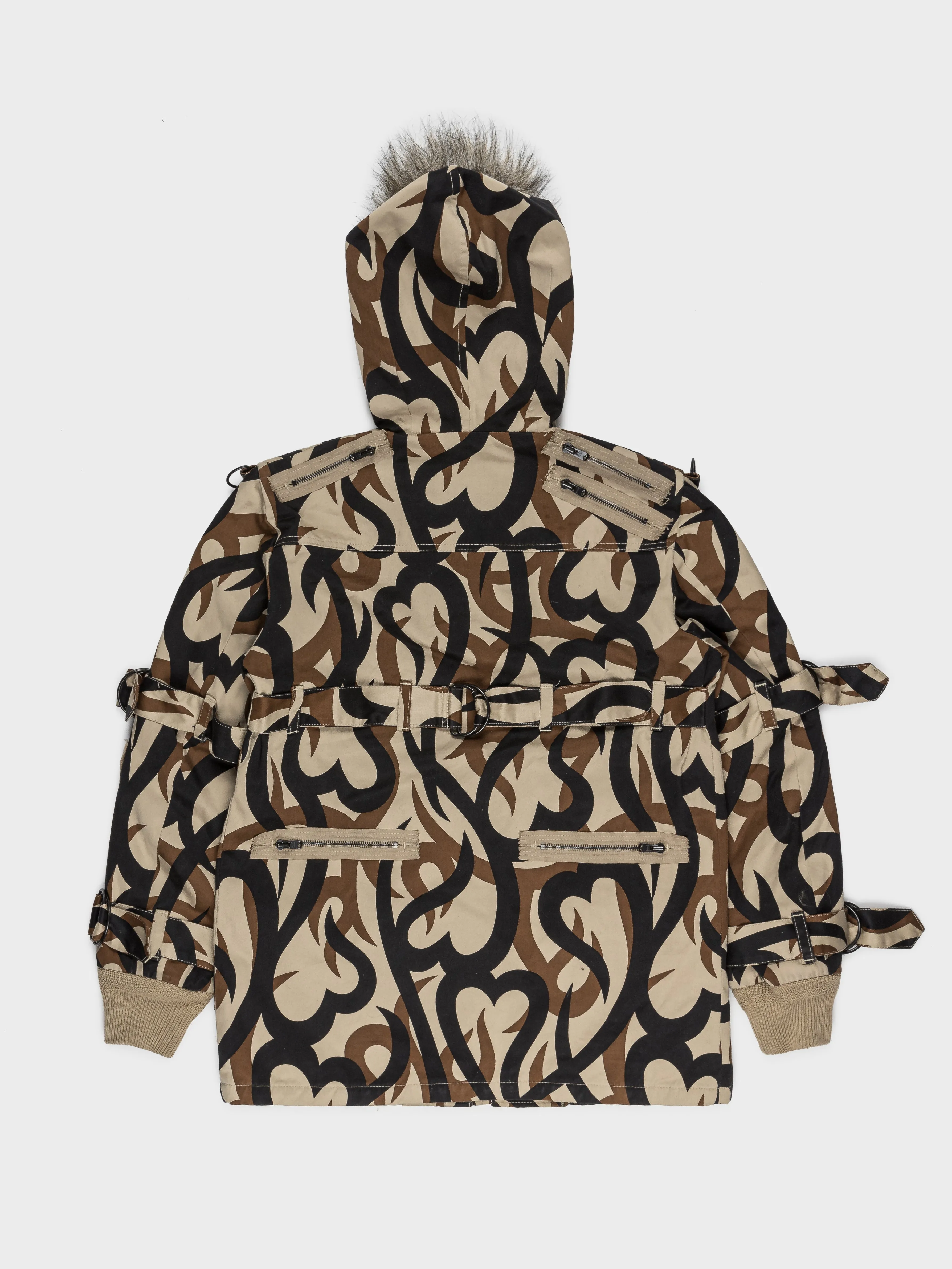 Tribal Camo Bondage Military Parka