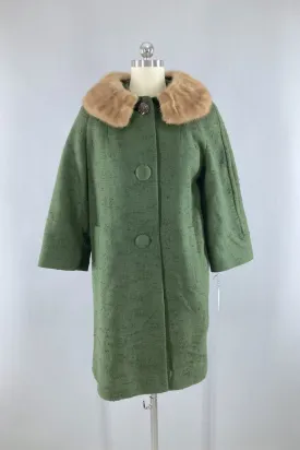 Vintage 60s Olive Green Ladies Coat