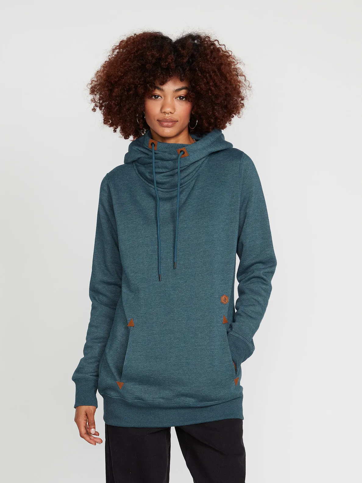 Volcom Womens Tower Pullover Fleece Hoodie - Storm Blue