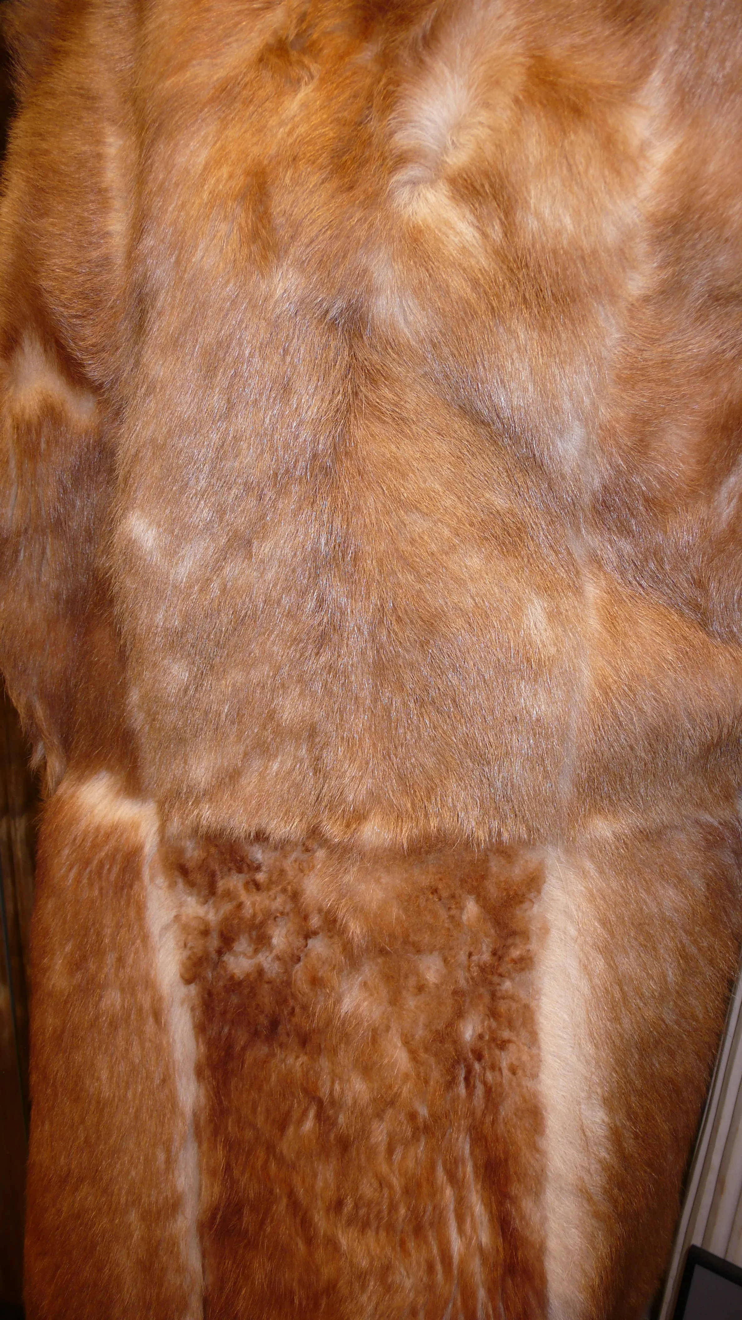 Warm Genuine Shearling Fur Coat Rust Tan ITALY--Shasa Designer