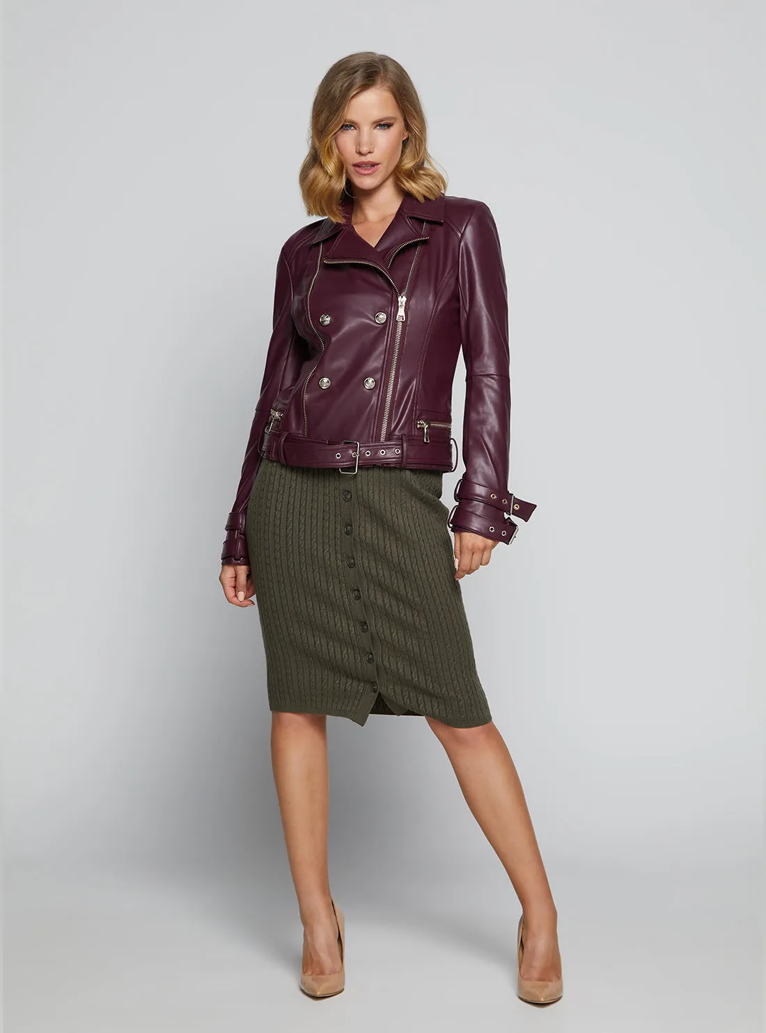 Wine Olivia Moto Jacket