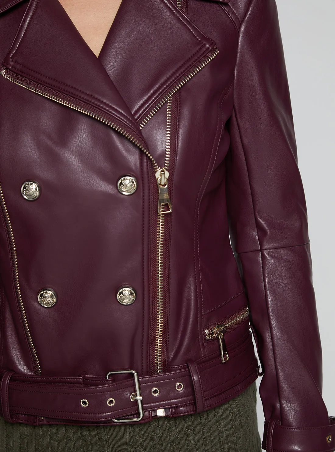 Wine Olivia Moto Jacket