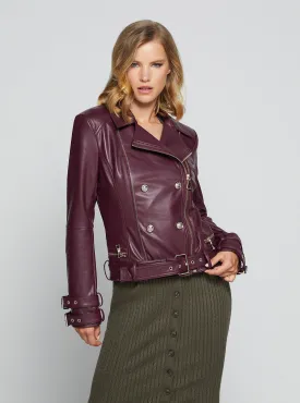 Wine Olivia Moto Jacket