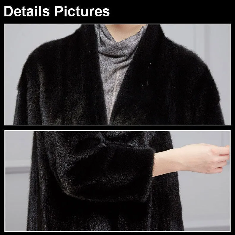 Winter Women's Real Mink Fur Coat Natural Fur Coat Winter Outerwear 16060