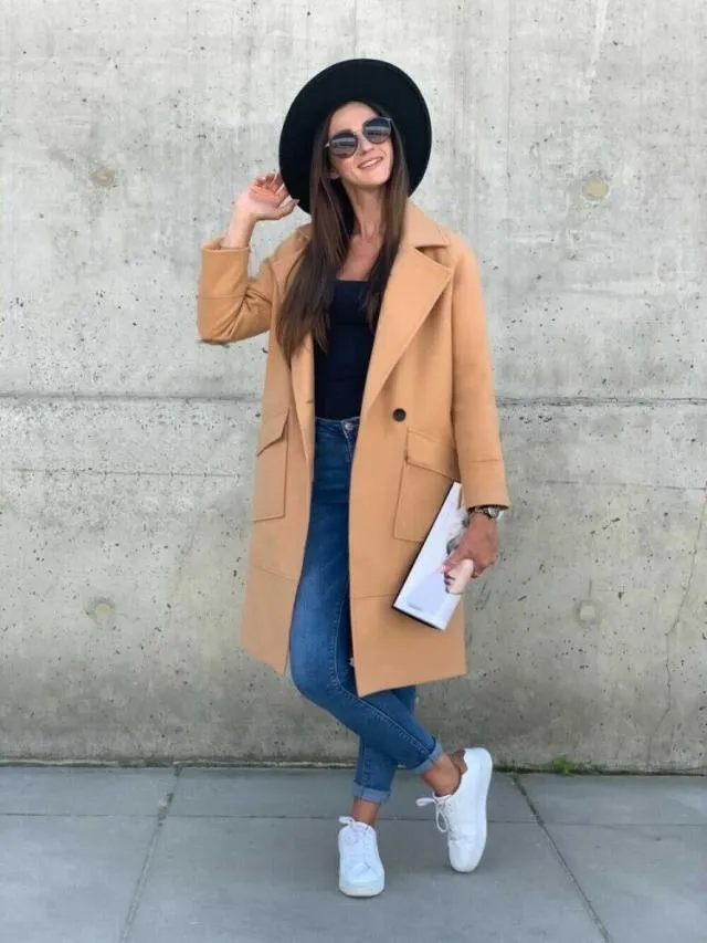 Women Long Sleeves Blazer Overcoat