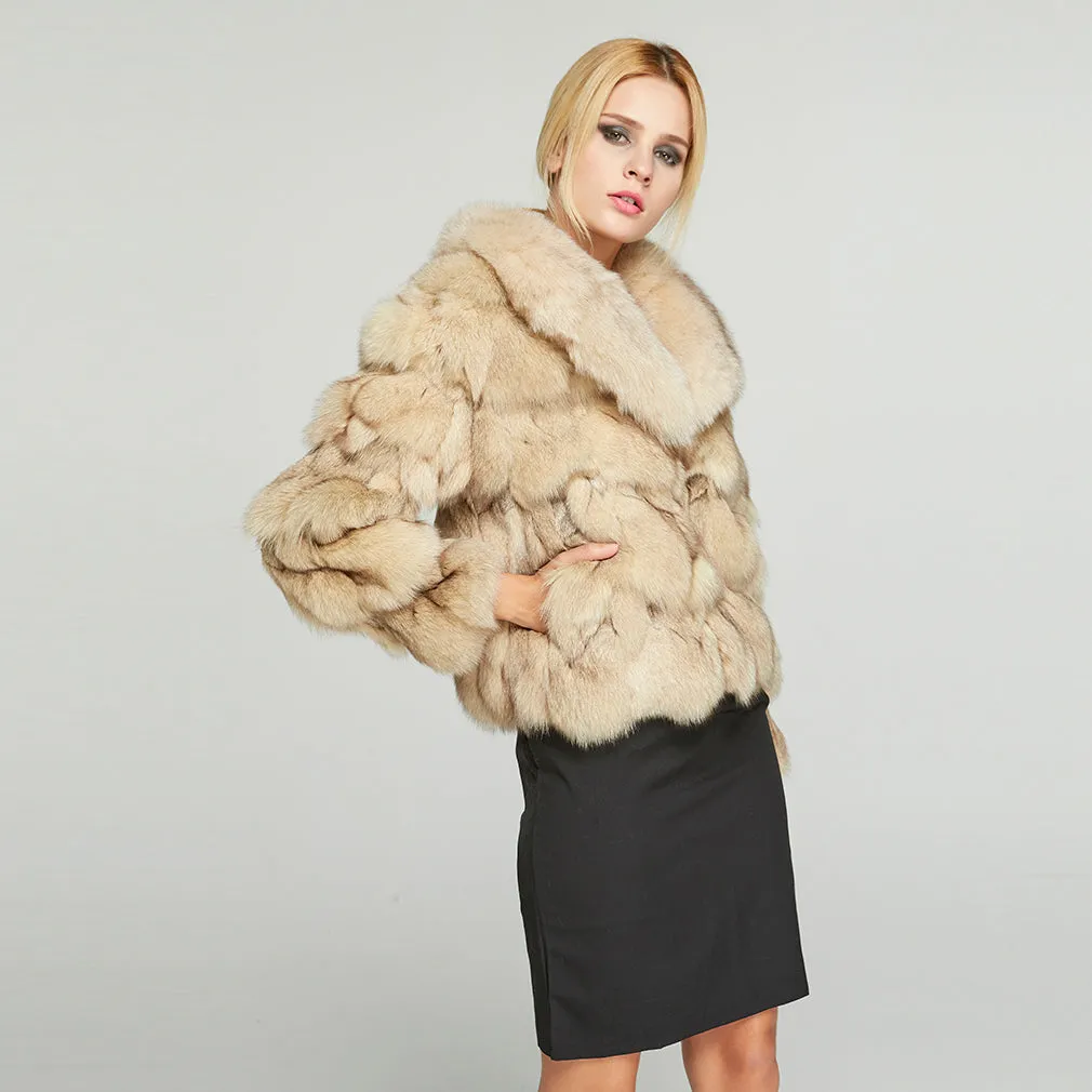 Womens Coat Genuine Fox Fur Coat Thick Warm Fur Jacket Winter Coat Fur Story FS010220