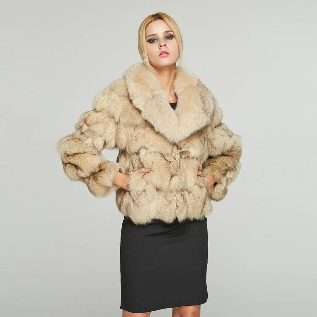 Womens Coat Genuine Fox Fur Coat Thick Warm Fur Jacket Winter Coat Fur Story FS010220