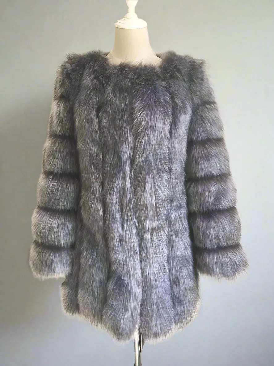 Women's Cozy Luxury Faux Fur Coat – Warm & Stylish