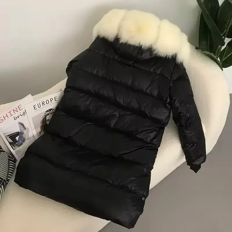 Women's Oversized Duck Down Jacket with Luxurious Natural Fur – Ultimate Winter Warmth & Style