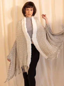 Woolen Fur Cape - Pearls