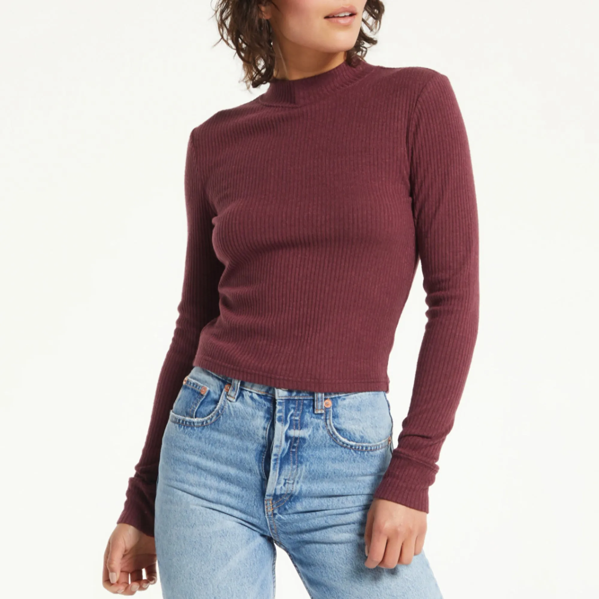 Z Supply Clarke Rib Long Sleeve Top